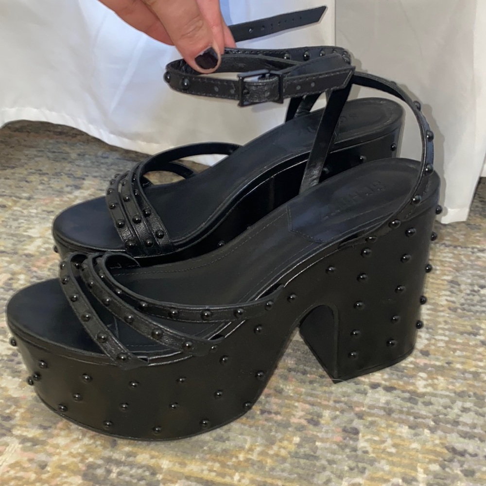 SCHUTZ Black Studded Heels